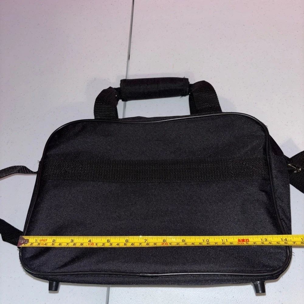 Black Laptop Bag with Adjustable Strap and Structured Design